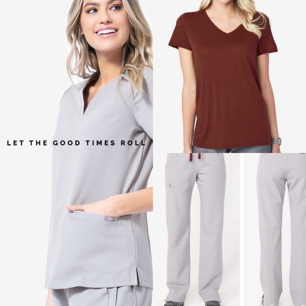 Figs Scrubs Set 🤍 Cement Casma Kade & Underscrub